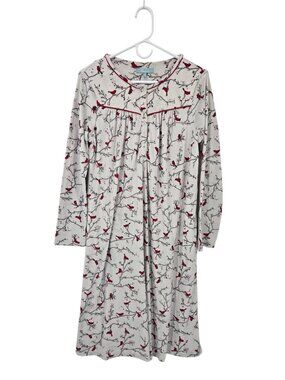 Cardinals Birds Womens S Nightgown w Pockets Soft Cottagecore Granny